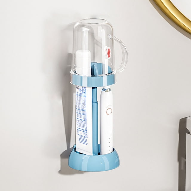 Kbndieu Mouthwash Cup Mouthwash Cup Brushing Cup Storage Box Washing Cup Wall Hanging Toothbrush Cup Dentals Jar Student Dormitory Kit Kitchen Essentials