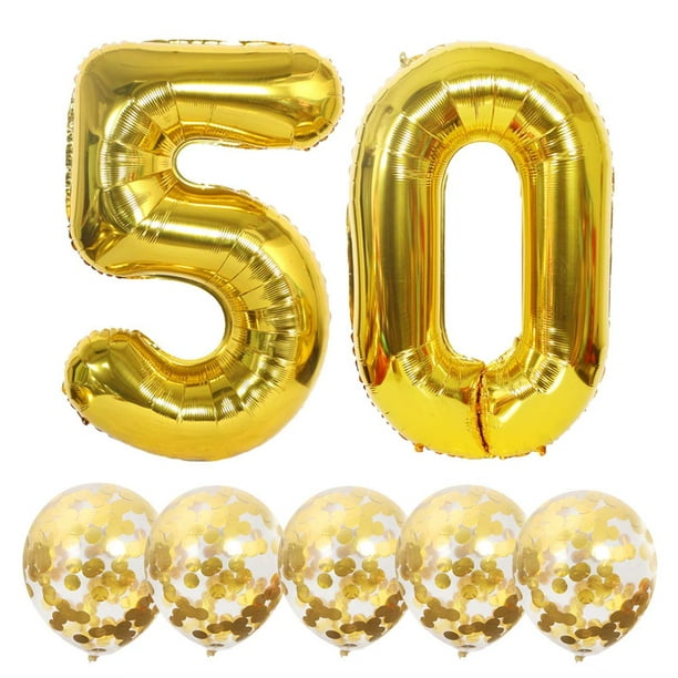 stewardess karakter transactie Eokeanon Number 50 and Gold Confetti Balloons, 40 Inch Gold Number 50  Balloon with 5PCS 12 Inch Gold Confetti Balloons for 50th Birthday Party  Decorations 50th Anniversary Décor - Walmart.com