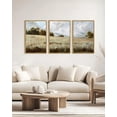 thumbnail image 4 of Drsoum Large 24x36in3pcs Natural Framed Vintage Landscape Wall Art Grassland Modern Farmhouse Decor for Bedroom living Room, 4 of 9