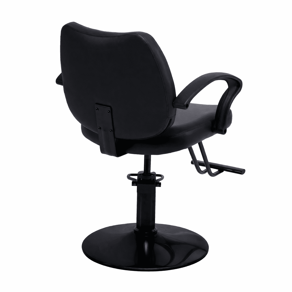 Hydraulic Barber Styling Chair with 360-Degree Swivel and Chrome Base, Heavy-Duty Beauty Salon Chair with PU Leather Upholstery, Black