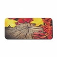 thumbnail image 1 of Colorful Computer Mouse Pad, Close Up Image of Autumn Season Leaves and Berries on Wood Art Illustration, Rectangle Non-Slip Rubber Mousepad X-Large, 35" x 15" Gaming Size, Multicolor, by Ambesonne, 1 of 2