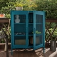 thumbnail image 6 of Blue Metal Cabinet,Metal Locker Storage Cabinet with Mesh Doors and Shelves,3-Tier Office Cabinet,Metal Storage Cabinet,Liquor Cabinet,Sideboard for Home Office,Kitchen,Coffee Bar, 6 of 12