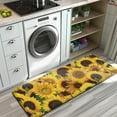 thumbnail image 3 of Green Leaf Sunflower Pattern Kitchen Rug Mat,Kitchen Runner Rugs Non Skid Washable,Decorative Kitchen Floor Mats for Kitchen,Sink,Laundry,17"x47.2", 3 of 7