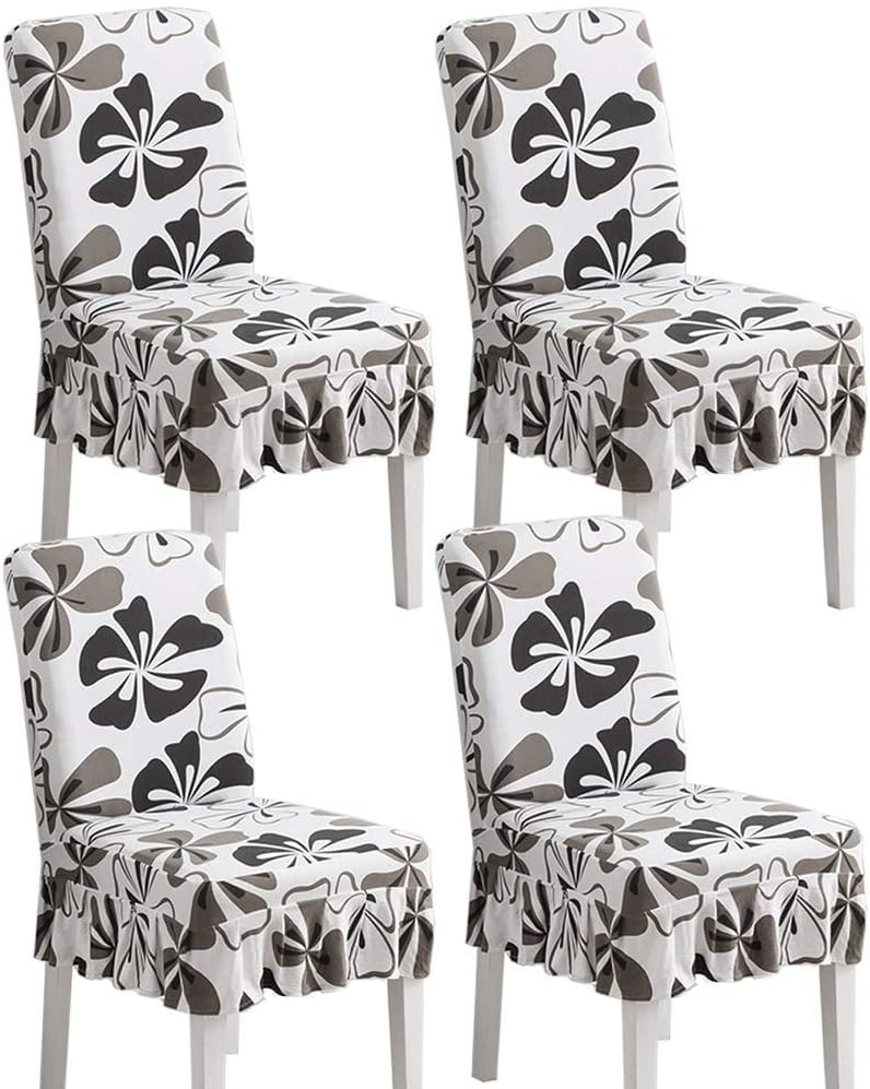 Kitchen Chair Seat Covers 4 Pack Soft Stretch Dining Chair Slipcovers