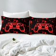 thumbnail image 3 of Erosebridal Modern Gamer Fitted Sheet Queen, Red Gamapad Bedding Set Queen Size, Abstract Decor 3 Pieces, 3 of 6