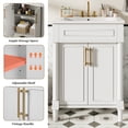 thumbnail image 6 of Euroco 24" Small Bathroom Vanity with Half-Moon Sink – Solid Wood Frame, Adjustable Storage Shelf, Painted Finish & Easy Assembly (Faucet Not Included), 6 of 9