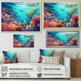 thumbnail image 4 of Designart "Coral Wonderland In Pink And Blue II" Coastal Coral Under Water Floater Framed Canvas Art Print, 4 of 5