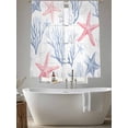 thumbnail image 5 of Pink Starfish Blue Coral Sheer Curtains 72 Inch Long 2 Panels, Ocean Coastal Summer Nautical Light Filtering Rod Pocket Curtains, Sheer Voile Drapes for Living Room Bedroom, 52"x72", 5 of 8