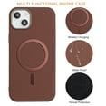 thumbnail image 5 of Allytechgroup iPhone 13 Case with Magnetic Ring, Compatible with Magsafe Slim Back Cover Flannel Inner Lining Shockproof Protective Phone Case for Apple iPhone 13, Brown, 5 of 6