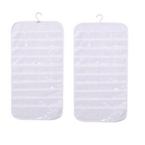 JoyMoreHome Hanging Jewelry Organizer, Double-Sided Jewelry Storage Organizer with Embossed Pattern, 80 Clear PVC Pockets for Holding Jewelries