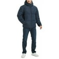 thumbnail image 5 of Hawke & Co. HAWK NAVY Men's Quilted Zip Front Hooded Puffer Jacket, US XL, 5 of 7