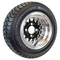 eCustomrim 205/50-10 Trailer Golf Cart ATV Offroad Tire On 10X7 Gloss Black Rim A5