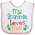 thumbnail image 3 of Inktastic My Grammie Loves Me Boys or Girls Baby Bib, 3 of 4