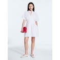 thumbnail image 2 of Free Assembly Women's and Women's Plus Cotton Eyelet Corset Mini Shirtdress, Sizes XS-4X, 2 of 5