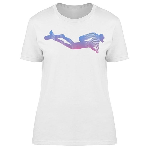Cool Pink Gradient Scuba Diver T-Shirt Women -Image by Shutterstock, Female Medium