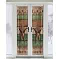 thumbnail image 2 of Western Texas Star Vintage Blackout Curtains, French Door Curtains for Door Window, Retro Farmhouse Brown Green Wooden Privacy Drapery for Patio/Sidelight Doors, 1 Panel with Tieback, 25 x 72 Inches, 2 of 6