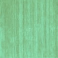 thumbnail image 1 of Ahgly Company Machine Washable Indoor Square Solid Turquoise Blue Modern Area Rugs, 6' Square, 1 of 4