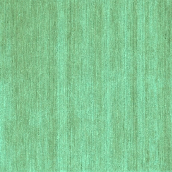 Ahgly Company Machine Washable Indoor Square Solid Turquoise Blue Modern Area Rugs, 6' Square