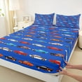 thumbnail image 3 of Castle Fairy Cartoon Car Boy 4pcs Bed Sheets,Car Theme King Sheets,Transportation Theme Super Cozy Sheet Set,Super Cozy Room Decor, 3 of 7