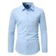 thumbnail image 4 of pstuiky Camisas casuales de manga larga para hombre, Camisa informal de manga larga con solapa y botones en color liso para hombre, estilo ejecutivo. camisetas de hombre m, 4 of 4