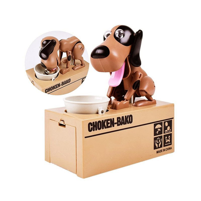 Details about   Cute Hungry Dog Eating Coin Bank Sensor Coin Bank Choken Money Saving Box 