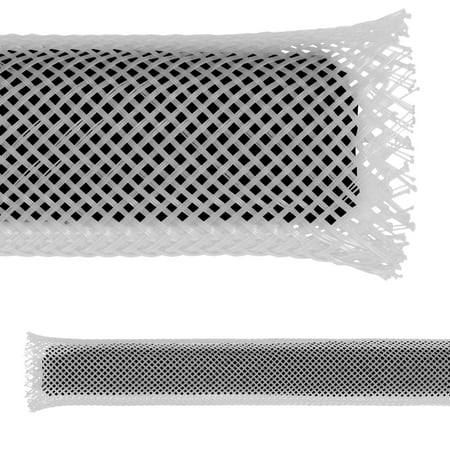 Electriduct 1.25 PET Expandable Braided Sleeving - 25 Feet Length - Clear