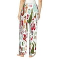 thumbnail image 3 of Junzan Snowflakes Santa Claus Women'S Pajama Pants Drawstring Comfy Sleep Bottoms With Pockets, 3 of 9