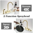 thumbnail image 2 of Gold Kitchen Faucet with Side Sprayer - 2 Handles 8 Inches Centerset Sink Faucets 3 or 4 Hole RV Kitchen Sink Faucet Commercial Lead-Free Utility Faucet with High Pressure Sprayer & Water Hose, 2 of 6