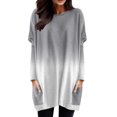 thumbnail image 1 of WEAIXIMIUNG Chemises à Manches Longues pour Femmes Col en V pour le Travail Femmes Automne et Hiver Mode Décontractée Col Rond Manches Longues T-Shirt Haut Poche Manches Bouffantes Imprimé, 1 of 4