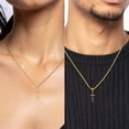thumbnail image 2 of 14K Solid Yellow Gold Latin Mexican Holy Cross Necklace Religious Chain Pendant Jesus Christ Charm, 2 of 13