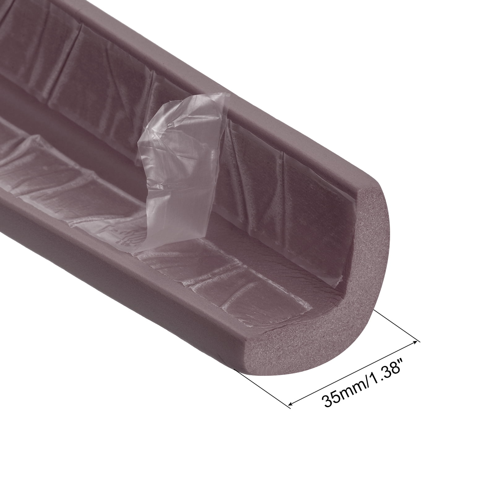 Uxcell Corner Guards Protectors 6.56ft(2M), Pack Foam Bumper L Shape, Brown