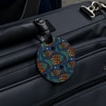 thumbnail image 5 of Fishy Lips Pattern Round Leather Luggage Card Suitcase Carry-On ID Tag, 5 of 6
