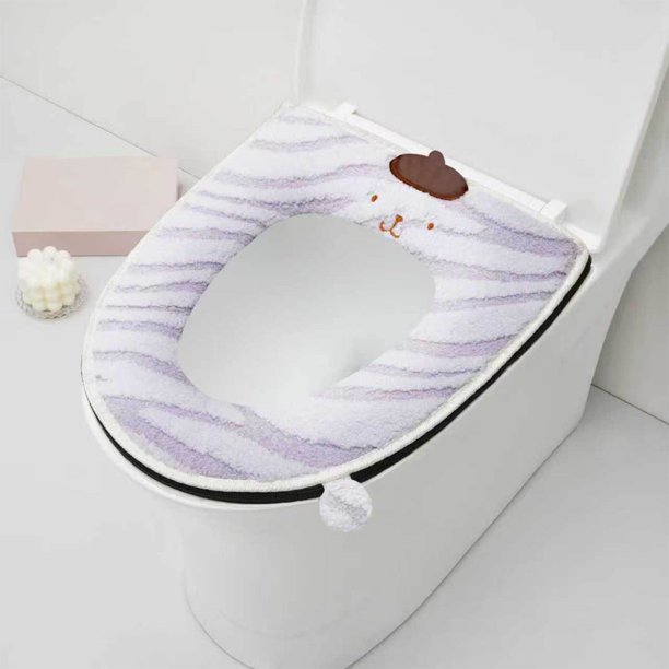 Cojín para asiento de inodoro, funda de inodoro gruesa de invierno, cojín de punto para asiento de inodoro, funda de inodoro lavable para el hogar, secador de zapatos