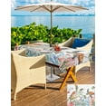 thumbnail image 5 of Fsddascl Brown Sea Turtle Coastal Outdoor Tablecloth - 60x120 Inch Dining Table Cover, Summer Beach Coral Starfish Wooden Waterproof Outdoor Table Cloth with Umbrella Hole & Zipper for Patio, 5 of 7