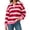 Inverlee Red-Sweatshirts, variant on Striped Collared Tops for Women Button Collar Long Sleeve Tees Weekend Casual Pullovers Red XXL