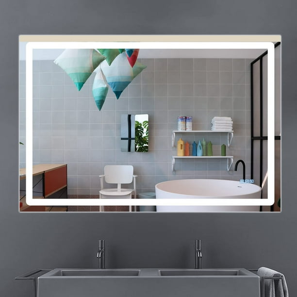 DURASPACE Bathroom Mirror 60"x 40" AntiFog Dimmable Led Lighted Wall