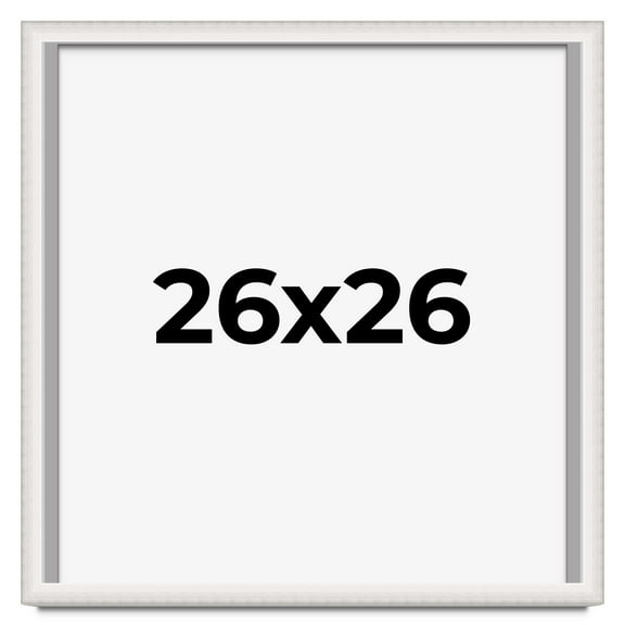 26x26 Shadow Box Silver Brushed Striped Display Frame | 1.625 Inches Deep | 1 Inch Moulding Width |