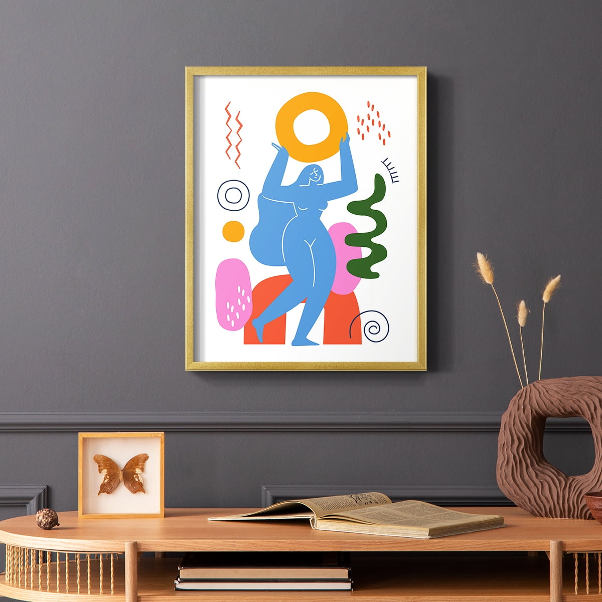 Matisse CDLVII in Gold Solid Wood Framed Print No Nail Hanging