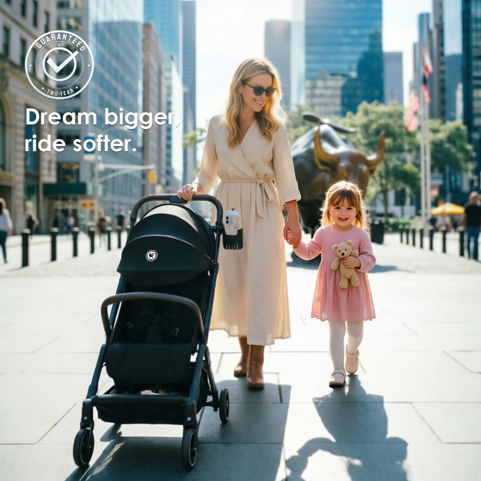 Portable Lightweight Baby Stroller for Travel, Toddler Stroller with Adjustable Backrest & Armrest, 6.6 lbs Storge Basket, Compact One-Handed Fold, Black
