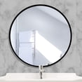 thumbnail image 1 of Miroir Rond en Verre 40x40cm HD Miroir Mural con Cadre Métal Carré pour Vanité, Salle de Bain,Salon Chambre (Noir)..., 1 of 5