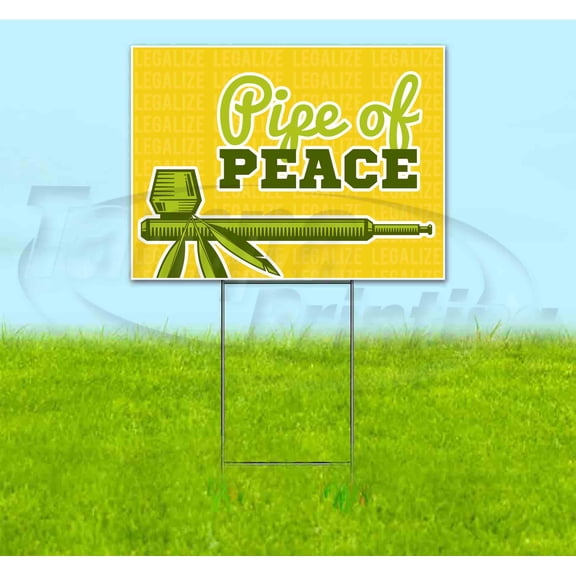 Pipes Of Peace (18" x 24") Yard Sign, Includes Metal Step Stake