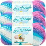 (3 Pack) Lion Brand Ice Cream Yarn - Moon Mist