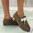 thumbnail image 2 of EKVAHL Women's Lace Up Casual Shoes, Orthopedic Tennis Sneakers Walking Shoes, Washed Suede Polka Dot Arch Support Wide Fit Daily Shopping Weekend Outdoor Shoes Brown, 2 of 5