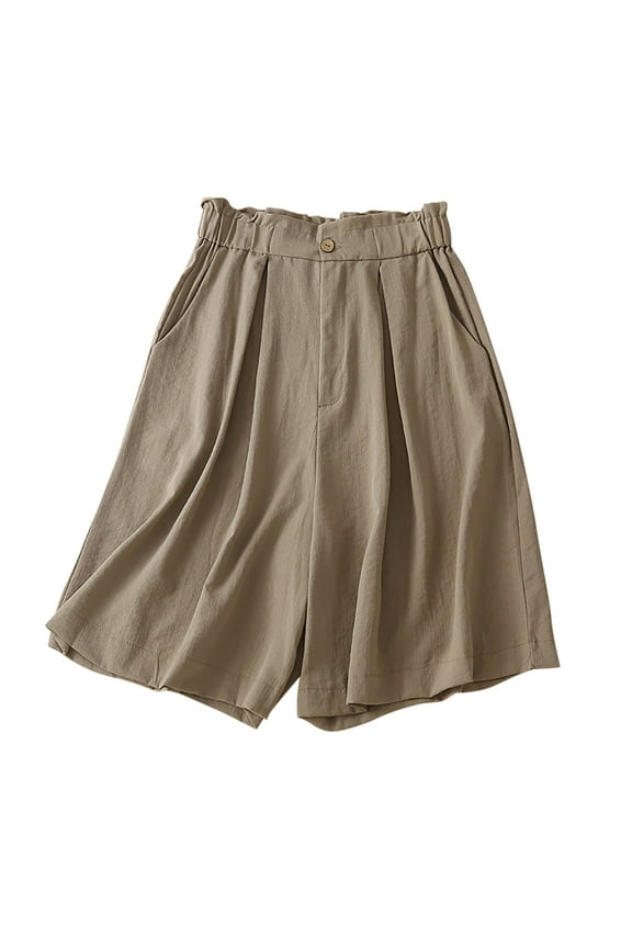 Shorts for Women Cotton Linen Loose Comfy Shorts Summer Fashion High Waisted Shorts with Pockets
