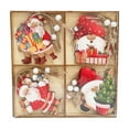thumbnail image 2 of YSGFHGJW 12 Pack Christmas Wooden Ornaments, Santa Claus Style Small Hanging Decor for Holiday Tree, Home Christmas Decoration, 2 of 7