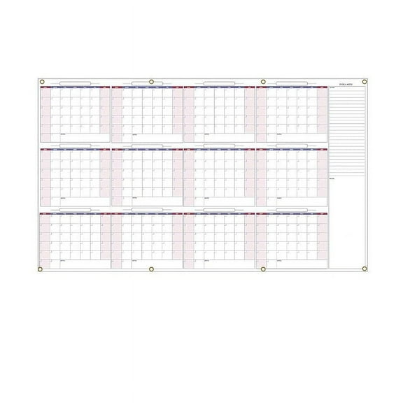 JOGZMZ Oversized Erasable Wall Calendar 34x59 Inch - Undated Reusable Dry Erase Laminated Planner for Office, Classroom, Family Planning Board