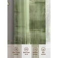 thumbnail image 6 of Collage Art Sheer Curtains 108 Inches Long 2 Panels Abstract Green Oil Painting Texture Vintage Light Filtering Semi Sheer Window Curtains Drapes for Bedroom Living Room 52"x108", 6 of 7