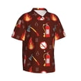 thumbnail image 3 of Xecao Fire Extinguisher print Hawaiian shirt - a stylish short-sleeve button-down for men, perfect for casual beach and tropical outings., 3 of 9