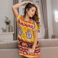 thumbnail image 6 of Short Sleeve Nightshirt Nightgowns Sleep Lounge Pajama dress sleepwear, Pakistani Indian Evil Eye Hamsa Hand, 6 of 7