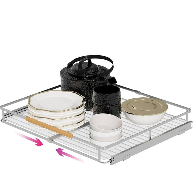 Expandable Pull Out Cabinet Organizer Slide Out Drawers for Kitchen Cabinets .~.&#;W x .&#;&#;D Pull Out Drawers for Kitchen Cabinets